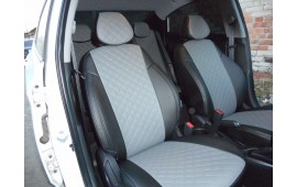 Авточехлы Hyundai Solaris 1(2010-2017) Автопилот черный+серый Ромб